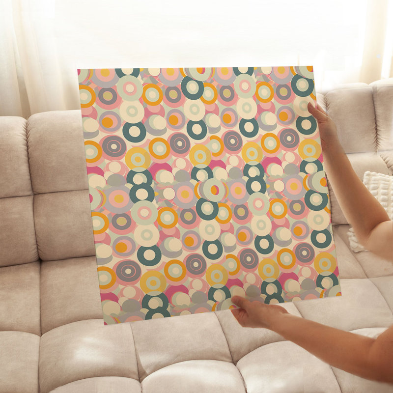 «Abstract Abstract Groovy 70s Pattern IV Retro», reproduction d'art non encadrée, H 20 po x l 20 po