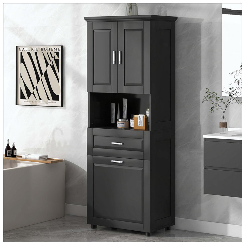 Grande armoire de salle de bain inclinable, Black
