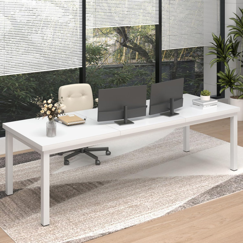 Large Computer Desk, Gaming Computer Desk with Modern Design, Office Computer Desk., 29.50" H x 70.80" W x 31.40" D, White