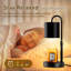 Lampe chauffe-bougie à intensité variable avec minuterie, chauffe-cire électrique réglable en hauteur, cadeau idéal pour Noël, un anniversaire ou une pendaison de crémaillère, base en bois massif noir.