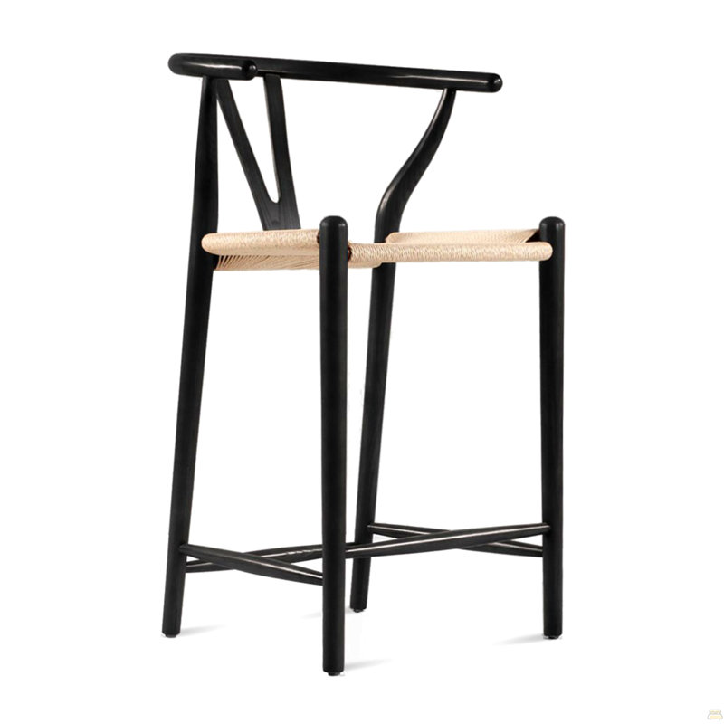 Tabouret de comptoir teint en noir