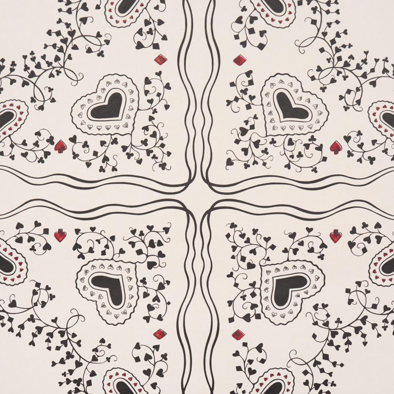 Papier peint Schumacher X Garden Of Hearts, Noir