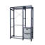 Supports à vêtements en bois d'acacia avec tablettes, 2 tiroirs en osier, 4 crochets, organisateur de placard robuste pour suspendre les vêtements, porte-armoire autoportant, gris clair-213850320
