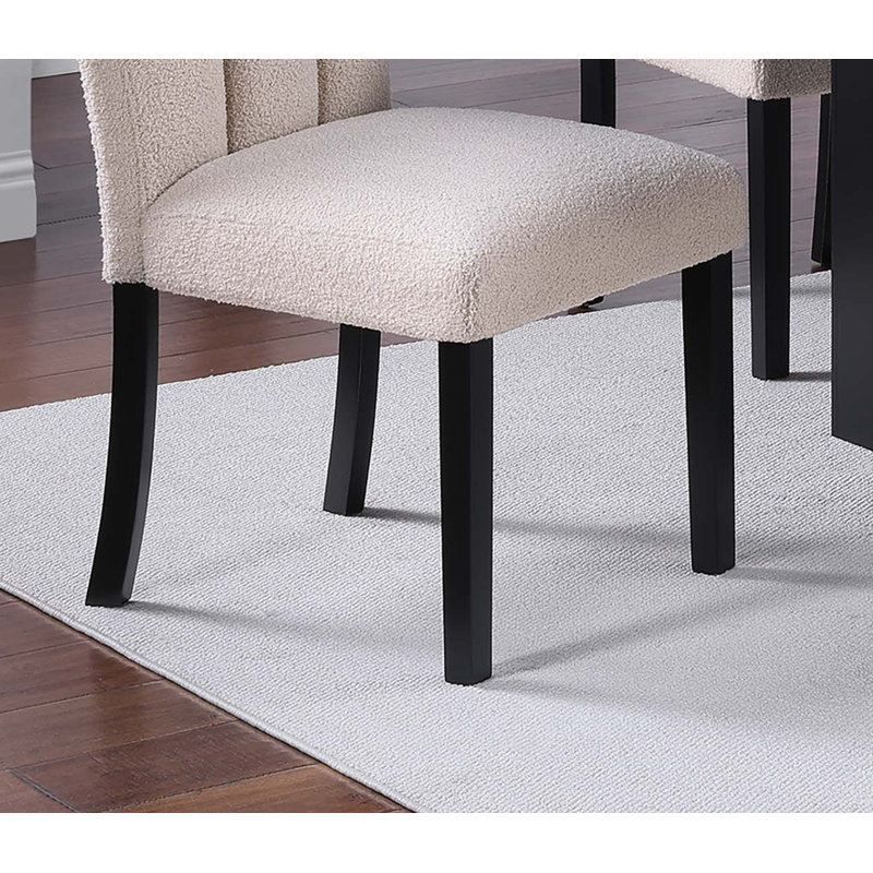 Chaise de salle à manger rembourrée en tissu doux 2 pièces
