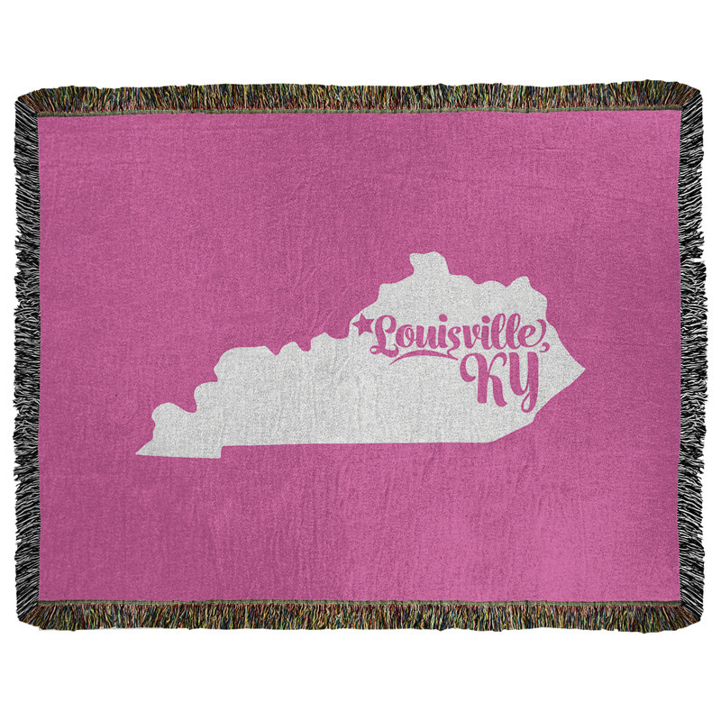Jeté en coton tissé louisville kentucky, l 50 po x L 60 po, Rose