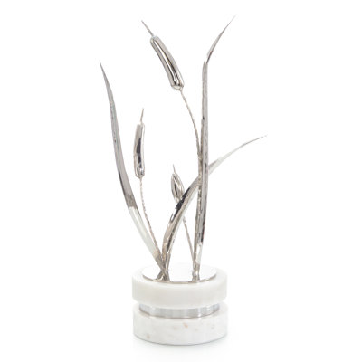 Cattails Sculpture On Marble, Large