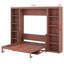 Lit escamotable moderne avec bureau et tablettes ouvertes-738381083