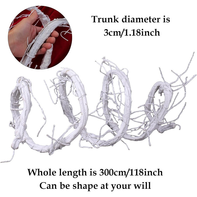 Guirlande d'arbre artificiel long pliable blanc