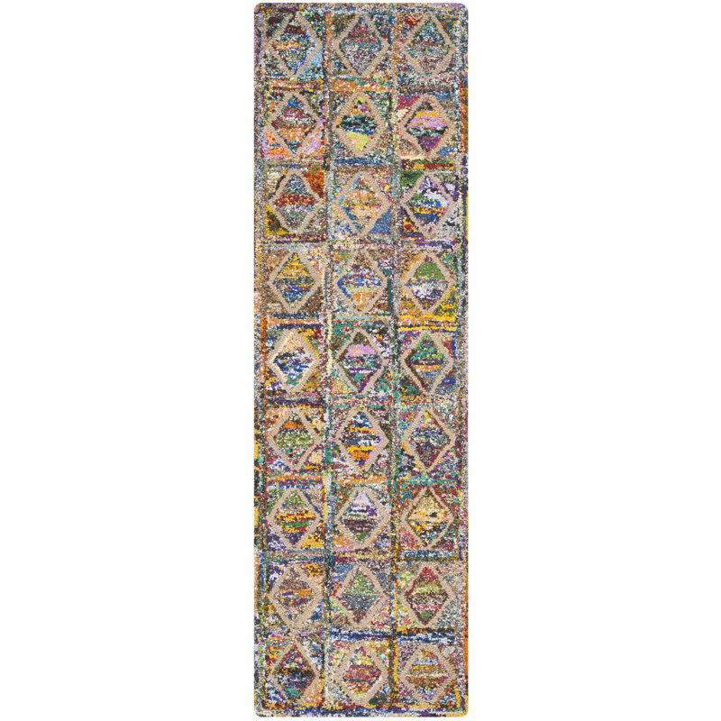 Anaheim Hand Tufted Cotton/Jute Geometric Rug, Runner 2'3" x 7'