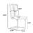 Set of 2 Modern Dining Chairs in Faux Leather with Black C-Shaped Legs-510504860-512641787