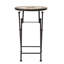 Table d'appoint pliable transitionnelle avec plateau en mosaïque de pierre, 35,7 x 56,1 cm, carrelage en céramique beige et noir, style Iron Charming. Plateau en mosaïque pliable, 35,6 x 35,6 x 55,9 cm. Construction en carrelage.