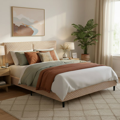 Lit de chameau doux et doux avec structure stable et confortable pour la chambre à coucher de trois styles simples