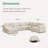 Bouley Corner Corduroy Sectional U-shaped Modular Sofa-102507005