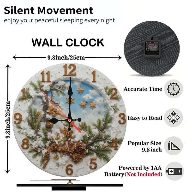Horloge d'hiver avec étoiles