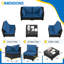  𝗣𝗿𝗲- 𝗮𝘀𝘀𝗲𝗺𝗯𝗹𝗲𝗱 𝗖𝗵𝗮𝗶𝗿𝘀, Canapé modulaire d'extérieur en rotin pour 4 personnes avec conversation et coussins épais-126347185-119015993-113773936