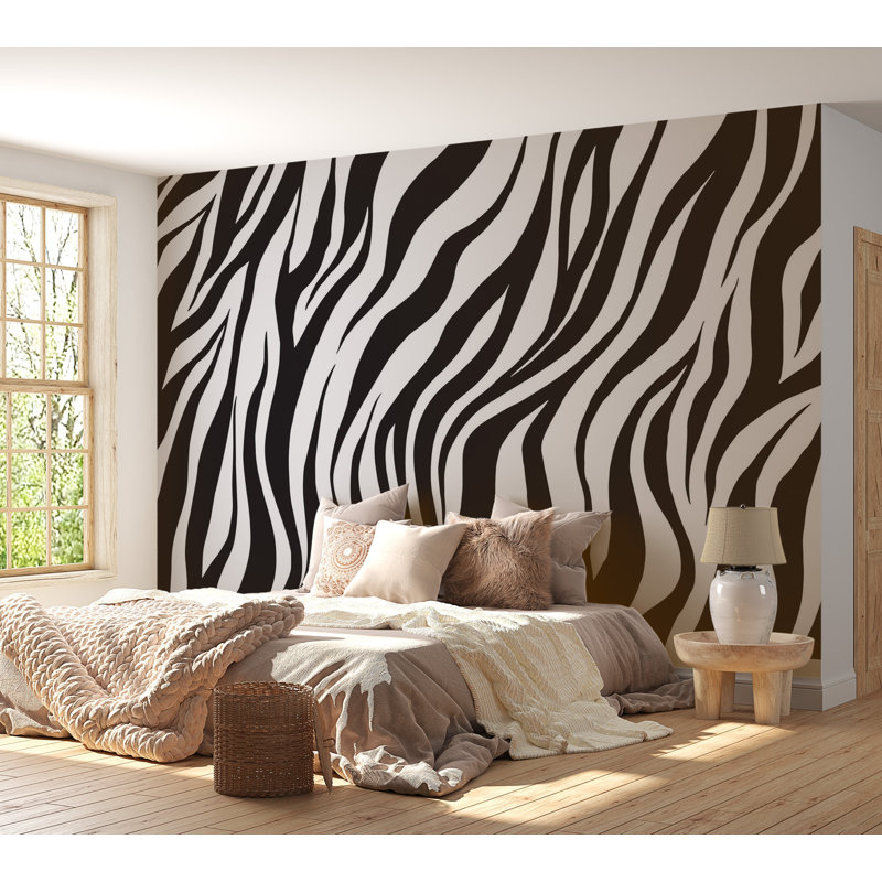 Premium Peel & Stick Wall Mural - Zebra Stripes, 150" W x 108" L