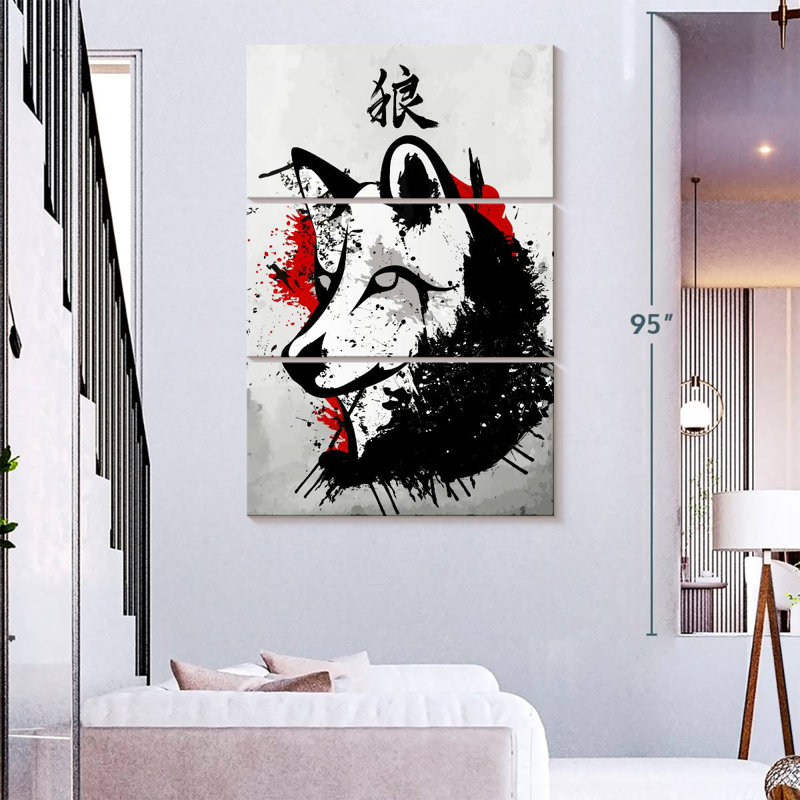 Brampt Japanese Wolf Okami, 74" H x 48" W