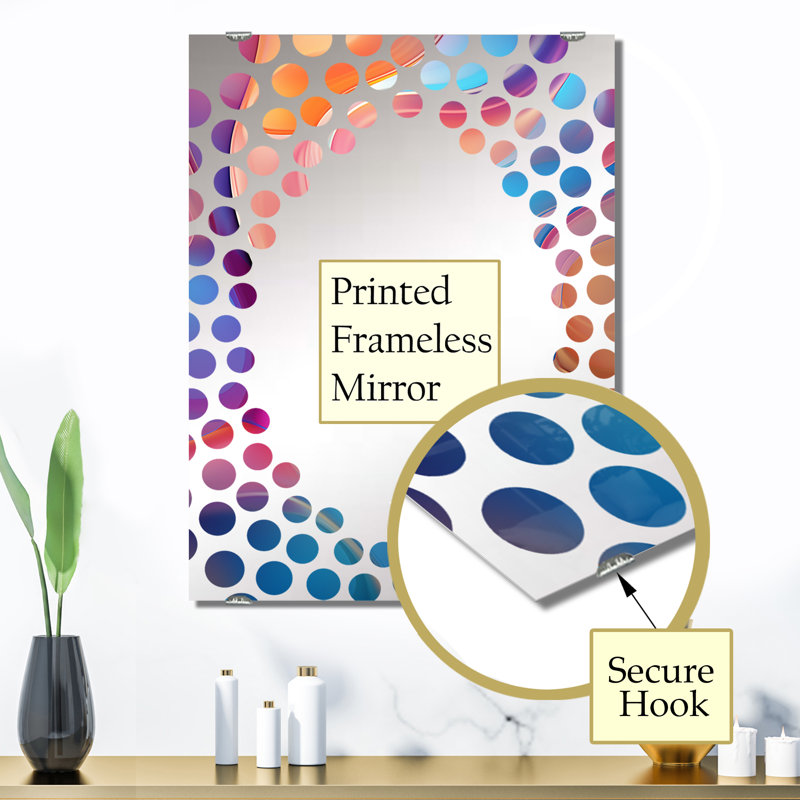 Décoration transitionnelle II - Miroir transitionnel abstrait formes modernes MIR137910, 32 po x 24 po