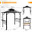 8 Ft. Hardtop Grill Gazebo Canopy Gray Steel Frame with 2-Tier PC Roof and Shelves