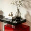 Table console multifonctionnelle en acrylique rouge.-722314318