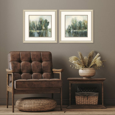 "Textured Treeline" par Robinson, ensemble de 2 pièces sur papier