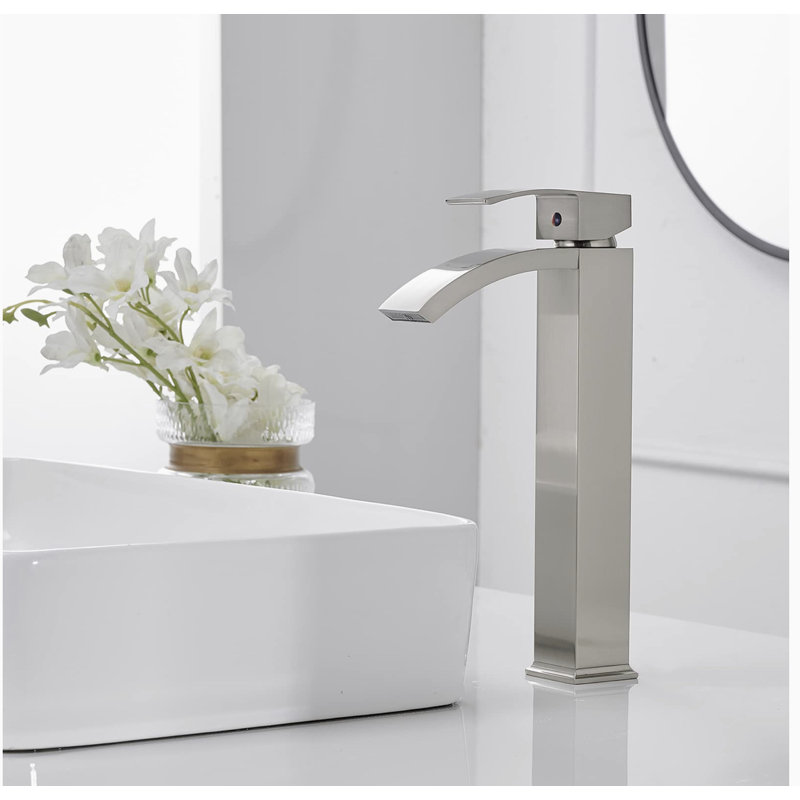 Robinet de lavabo vasque Waterfall, Nickel brossé