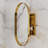 20X34 Inch Oval Recessed Bathroom Cabinet With Adjustable Storage Shelf And Mirror, Matte Gold Metal Framed Wall Mounted Mirror Shelves For Bathroom,-523717185