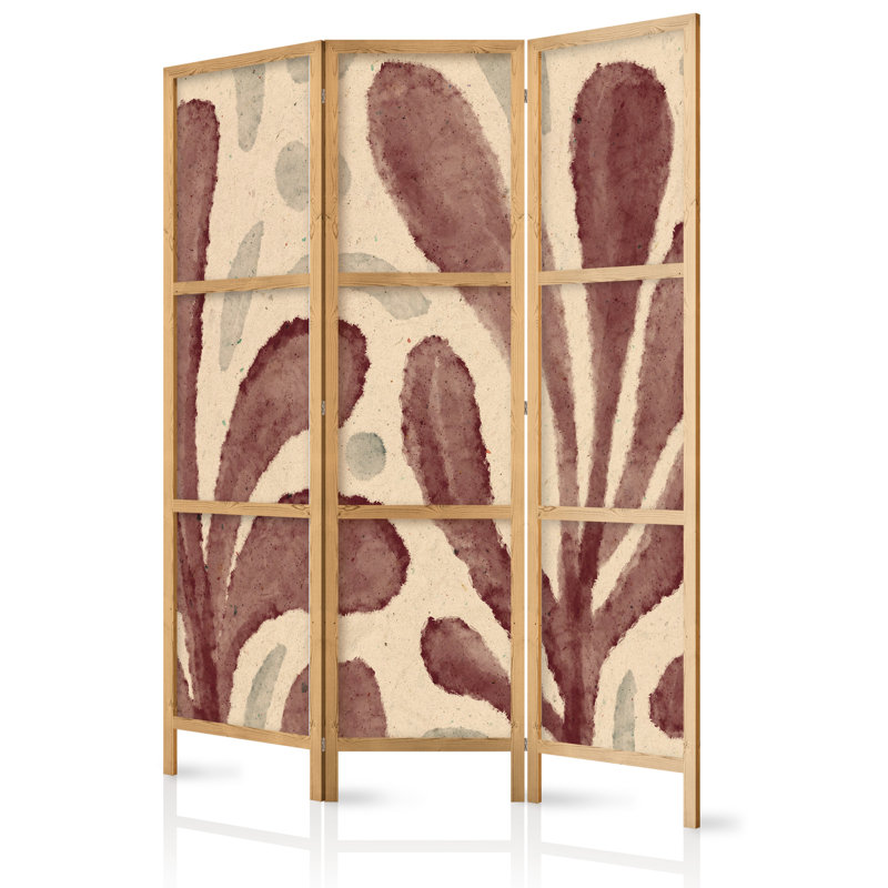 171cm H Solid Wood Folding Room Divider, 171cm H x 135cm W x 1.2cm D, 3