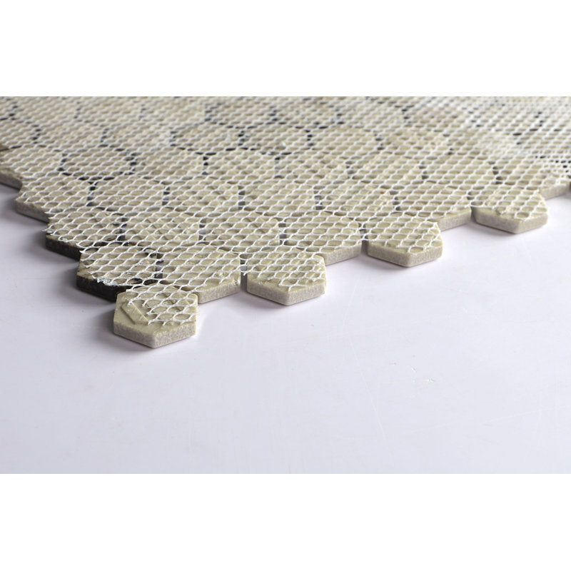 Perfection 1" x 1" Porcelain Honeycomb Mosaic Wall & Floor Tile, White with Black Pattern
