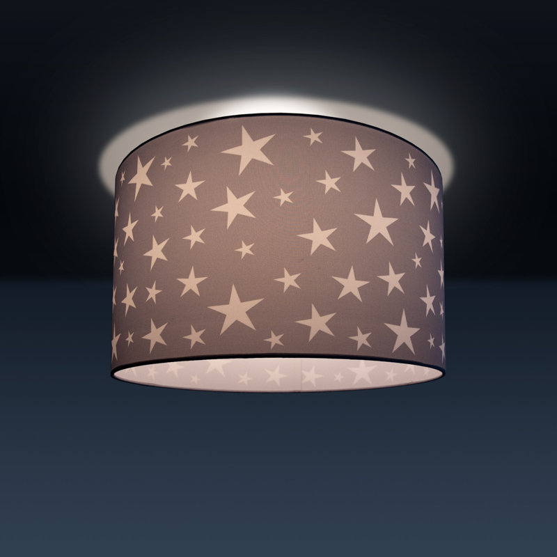 Caudillo Fabric Flush Ceiling Light, Grey