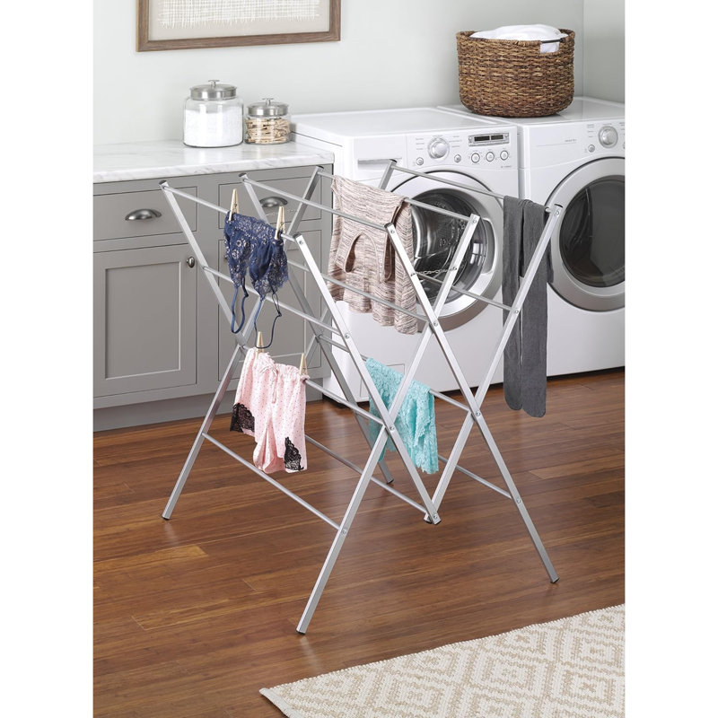 Séchoir à linge surdimensionné en métal, argent