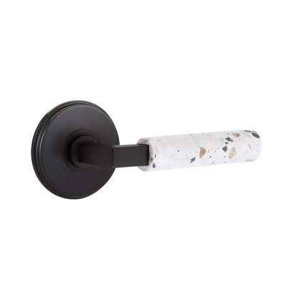 Ensemble de leviers d'intimité Emtek Select, rosette Watford, tige carrée en L, poignée, l 5,875 po x L 5,875 po