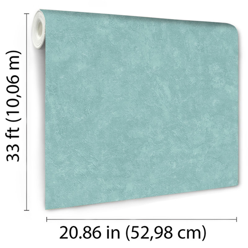 Papier peint texturé faux béton, Turquoise