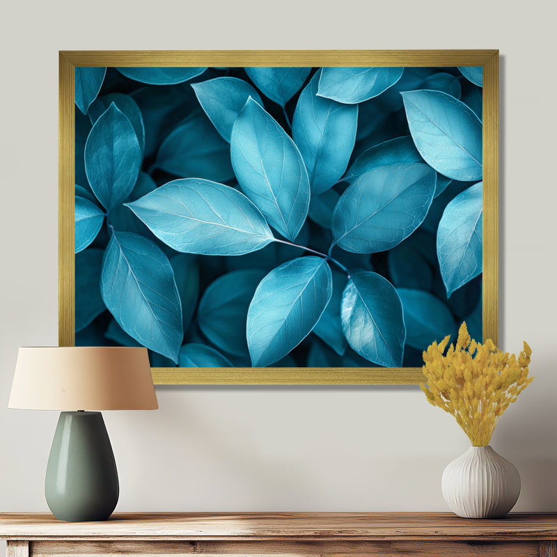 Jackston - Floral Large Wall Art, Single Picture Framed Print, 30" H x 40" W, Gold