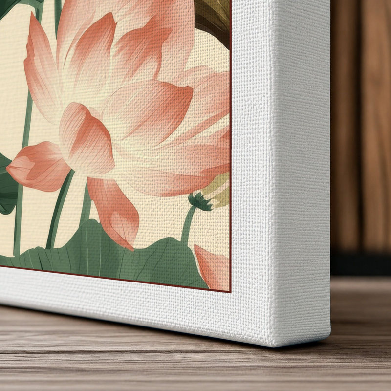 Lotus Blossom Study Botanical - Wrapped Canvas, 36x24 - 91.4 x 61.0 cm, White Border