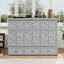 Grand lit escamotable avec grands tiroirs et USB, gris brossé-1378066248