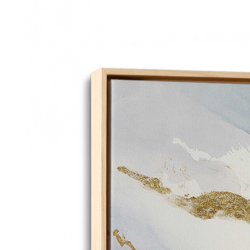«Snow Drift with Accents», reproduction sur toile dans un cadre américain, Encadrement brun