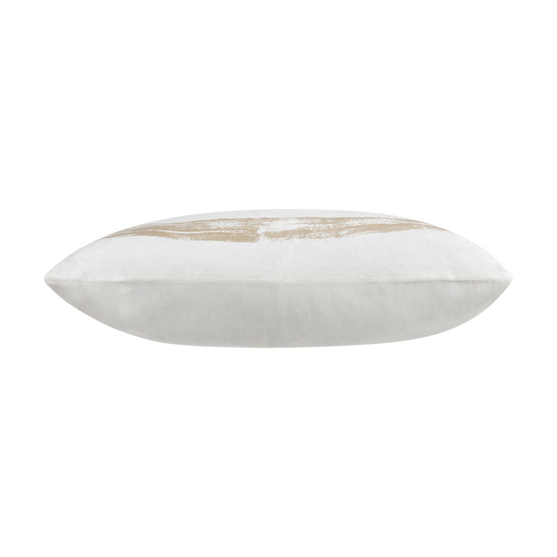Leyla Velvet Abstract Throw Pillow, Ivory