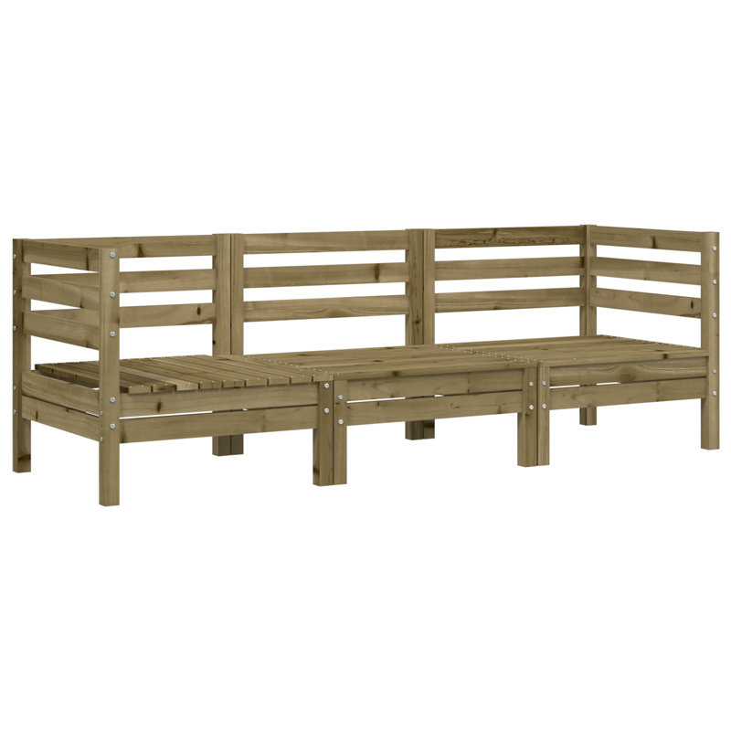 Giovanna 190.5cm Wide Wood Patio Sofa, Dark Brown