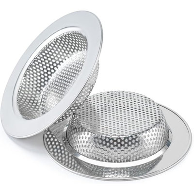 2 crépines d'évier pour la plupart des paniers d'évier de cuisine, crépine d'évier de cuisine sécuritaire à double couche améliorée (diamètre extérieur de 4,5 pouces)