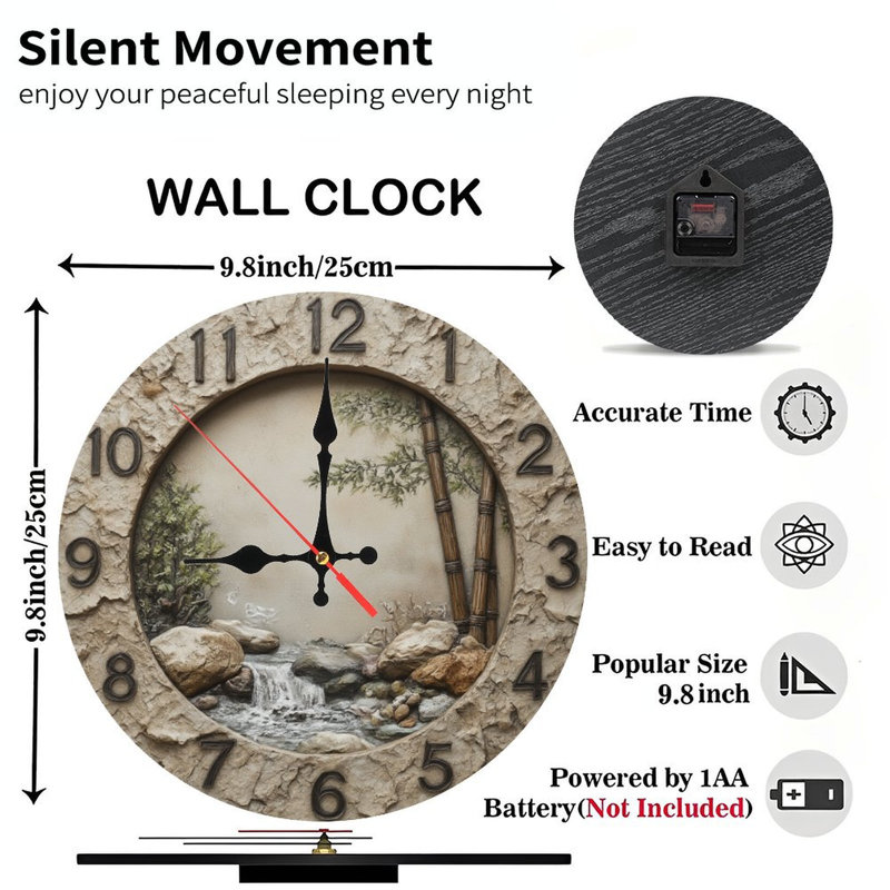 Numbers On Clock Waterfall Bamboo