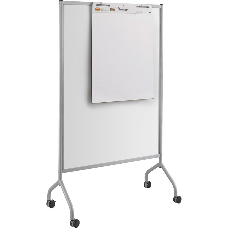 Tableau blanc magnétique mobile à écran complet de collaboration Impromptu, H 6 pi x l 4 pi, gris
