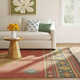 Mystica Handmade Wool Dark Red/Navy/Wheat Rug