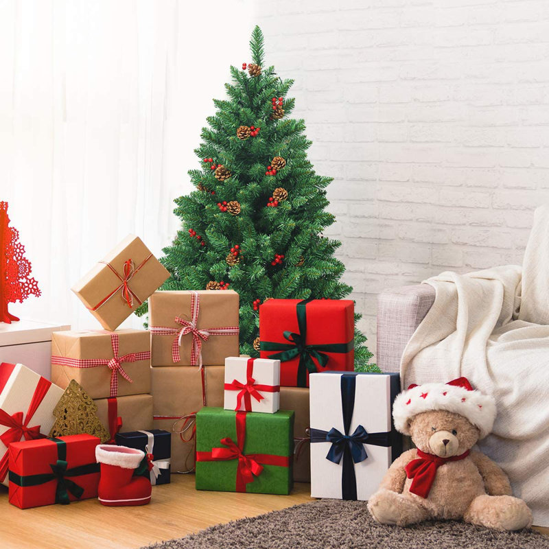 Lighted Artificial Christmas Tree, 135cm H x 82.5cm W x 82.5cm D