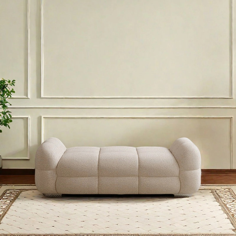 Coussin de banc, H 19,69 po x l 59,06 po x P 19,69 po, Crème, crème