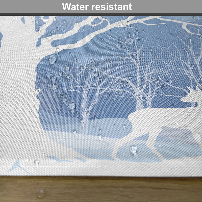 Un ensemble de 8 napperons d'hiver Allium Way® abstrait bleu et blanc