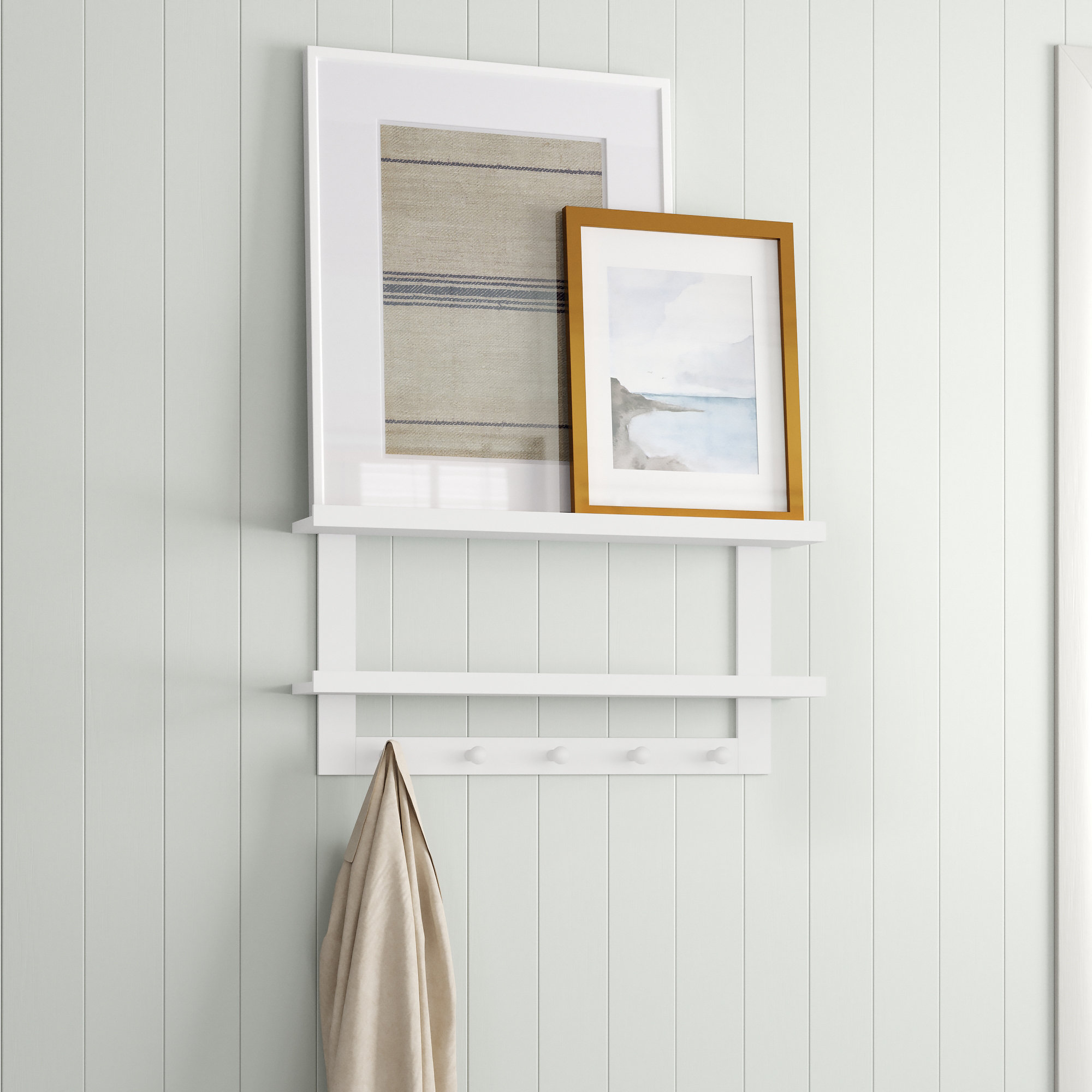 Sand &amp; Stable™ Presidio 5 - Hook Wall Mounted Coat Rack with Storage in ...
