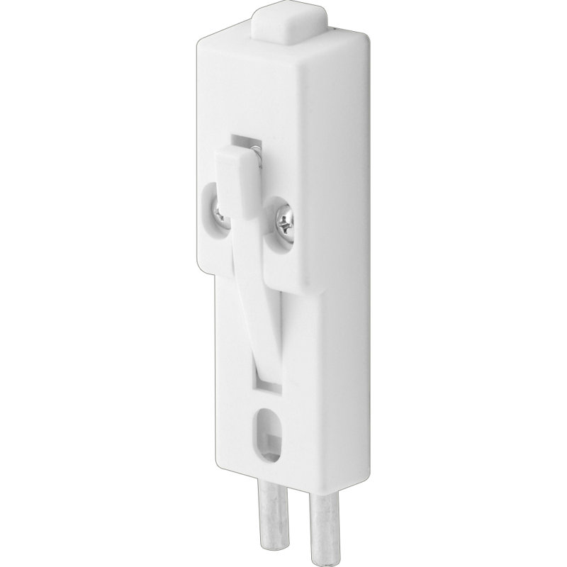Serrure de porte coulissante en plastique blanc avec douille (paquet simple)
