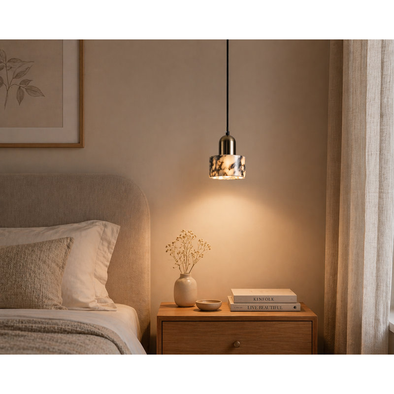 Luminaire suspendu tambour Everdream Craft Mini Calacatta