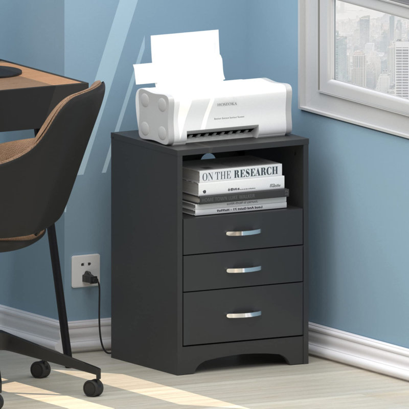 Tamathy 15.75'' W Nightstand, Black, 1